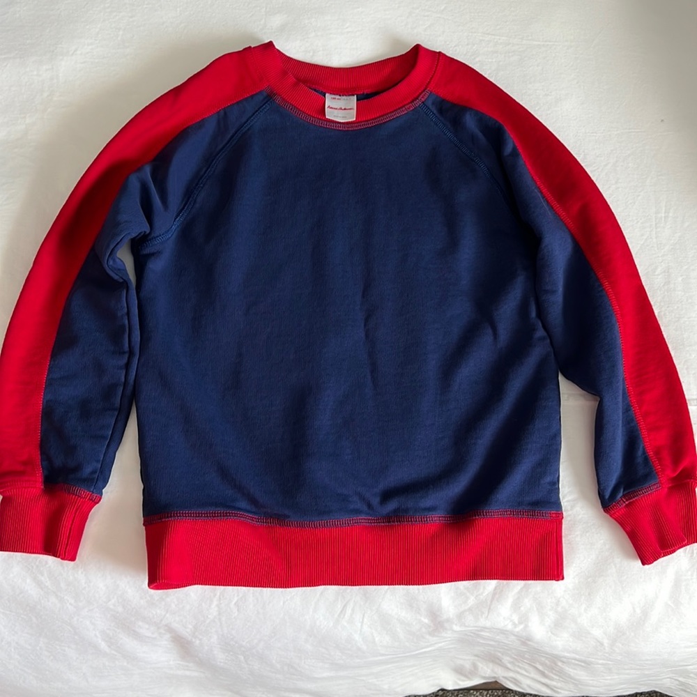 Hanna Anderson Blue and Red French Terry Sweatshirt 6-7